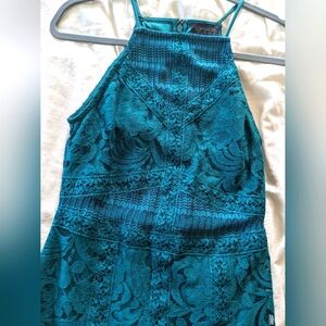 Lace Emerald Green Top Shop Mini Dress
